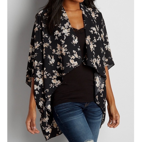 Maurices kimono floral lightweight relaxed print size OS women’s relaxed NEW - Picture 1 of 11